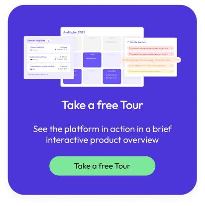 Interactive product overview invitation with platform features showcased.